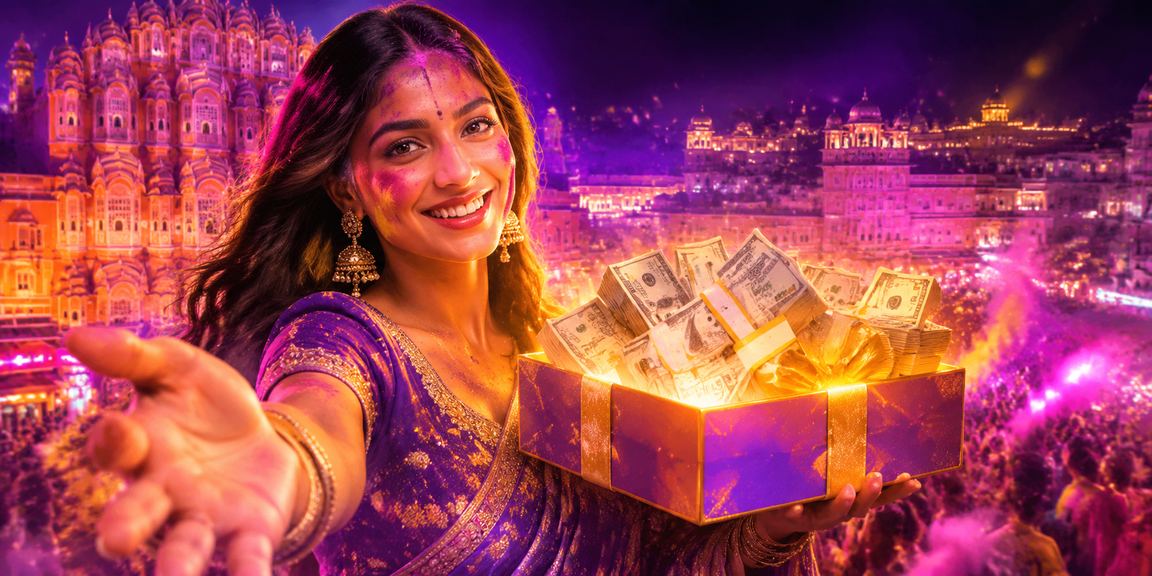 Casino entertainment during Holi festival celebrations in Jaipur